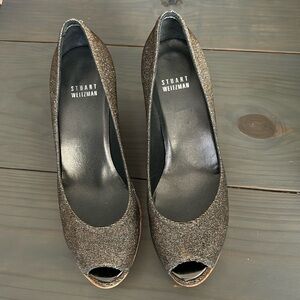 Black Stuart Weizman cork heels